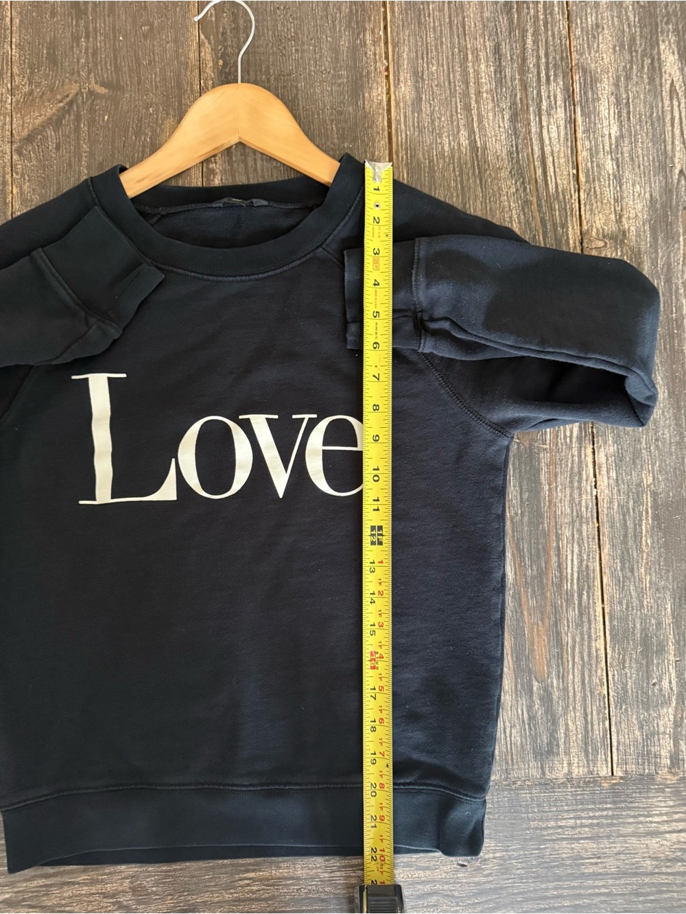 J.Crew Black "Love." Graphic Cotton Crewneck Sweatshirt Pullover XS (Fits XXS/XS - Picture 7 of 9